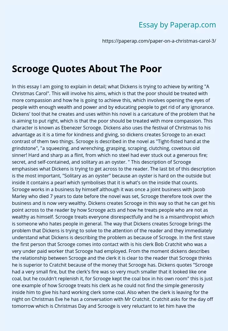 Scrooge Quotes About The Poor