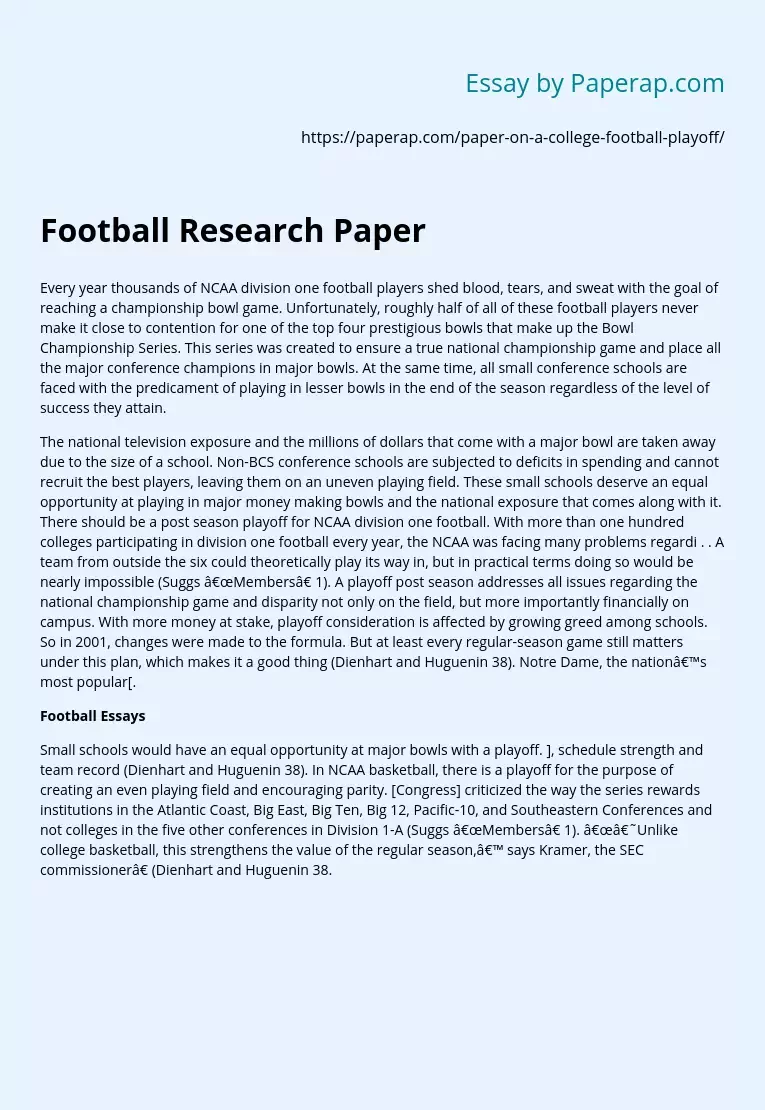 Football Research Paper