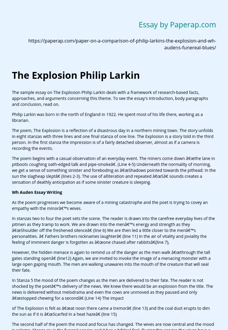 The Explosion Philip Larkin