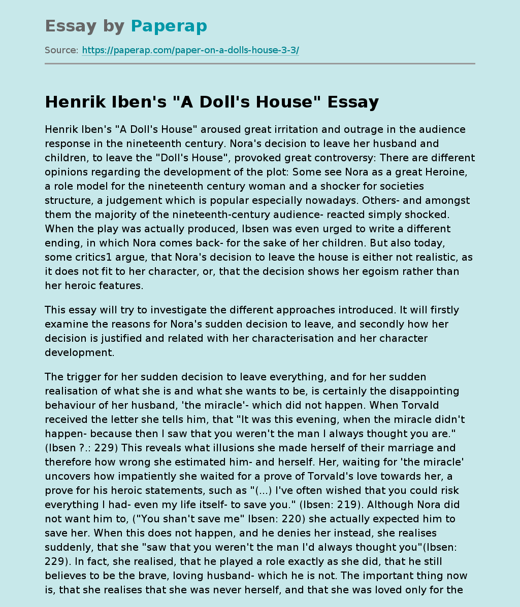 Henrik Iben's "A Doll's House"