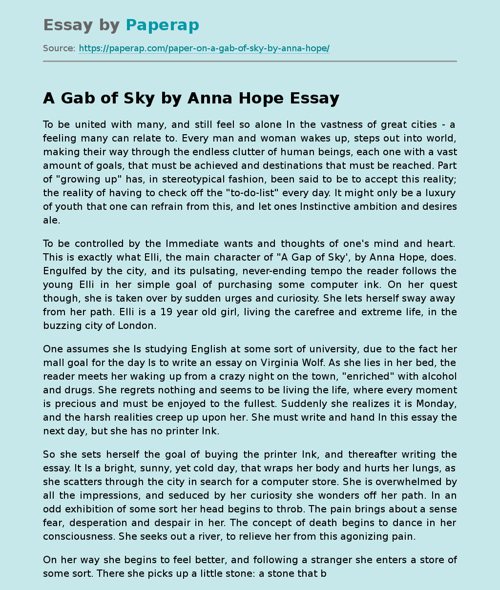 A Gab of Sky by Anna Hope