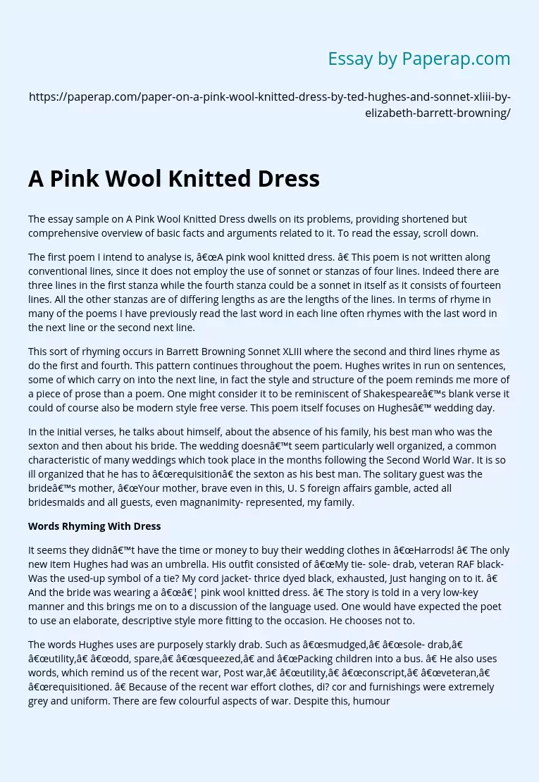 A Pink Wool Knitted Dress