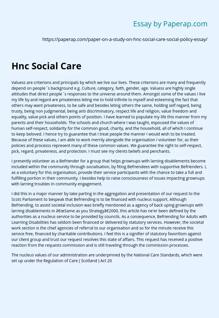 Hnc Social Care