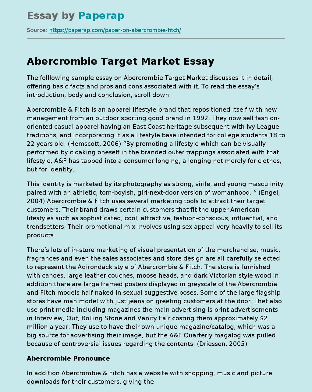 Abercrombie Target Market