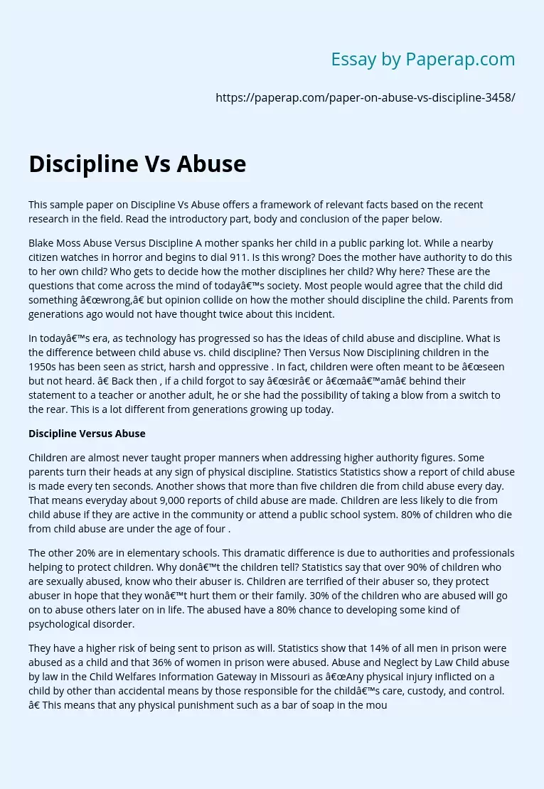 Discipline Vs Abuse