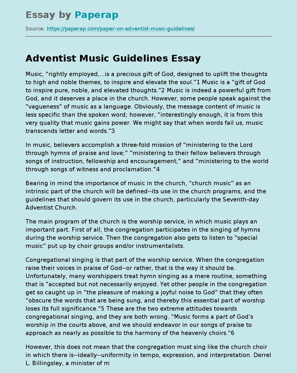Adventist Music Guidelines