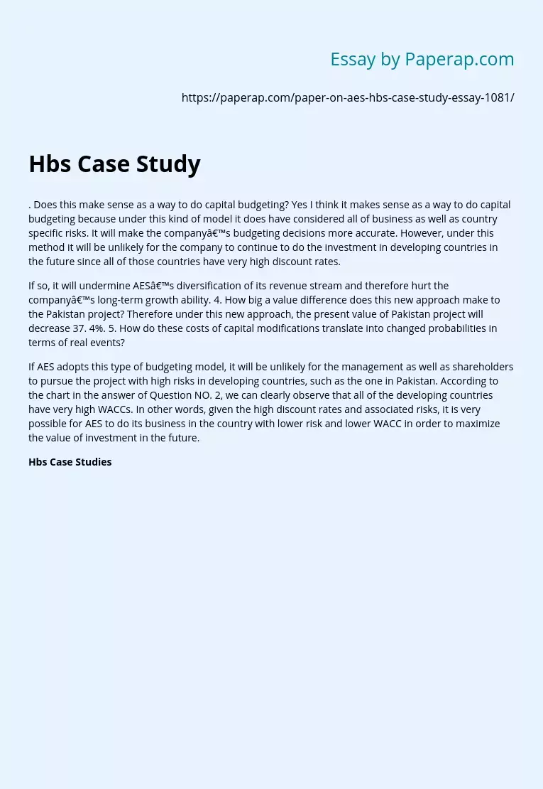 Hbs Case Study