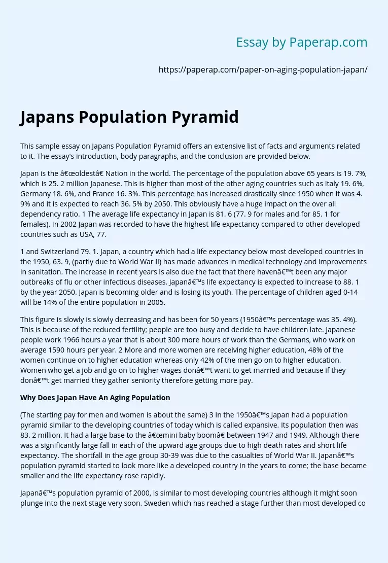 Japans Population Pyramid