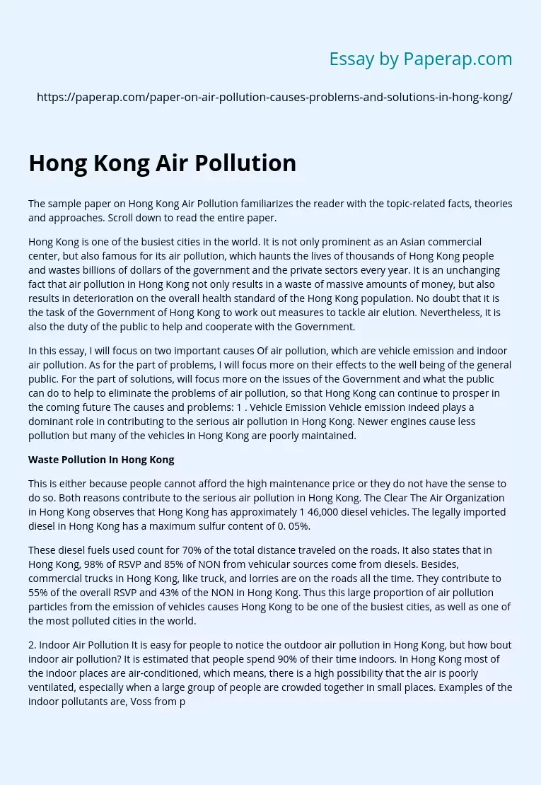 Hong Kong Air Pollution