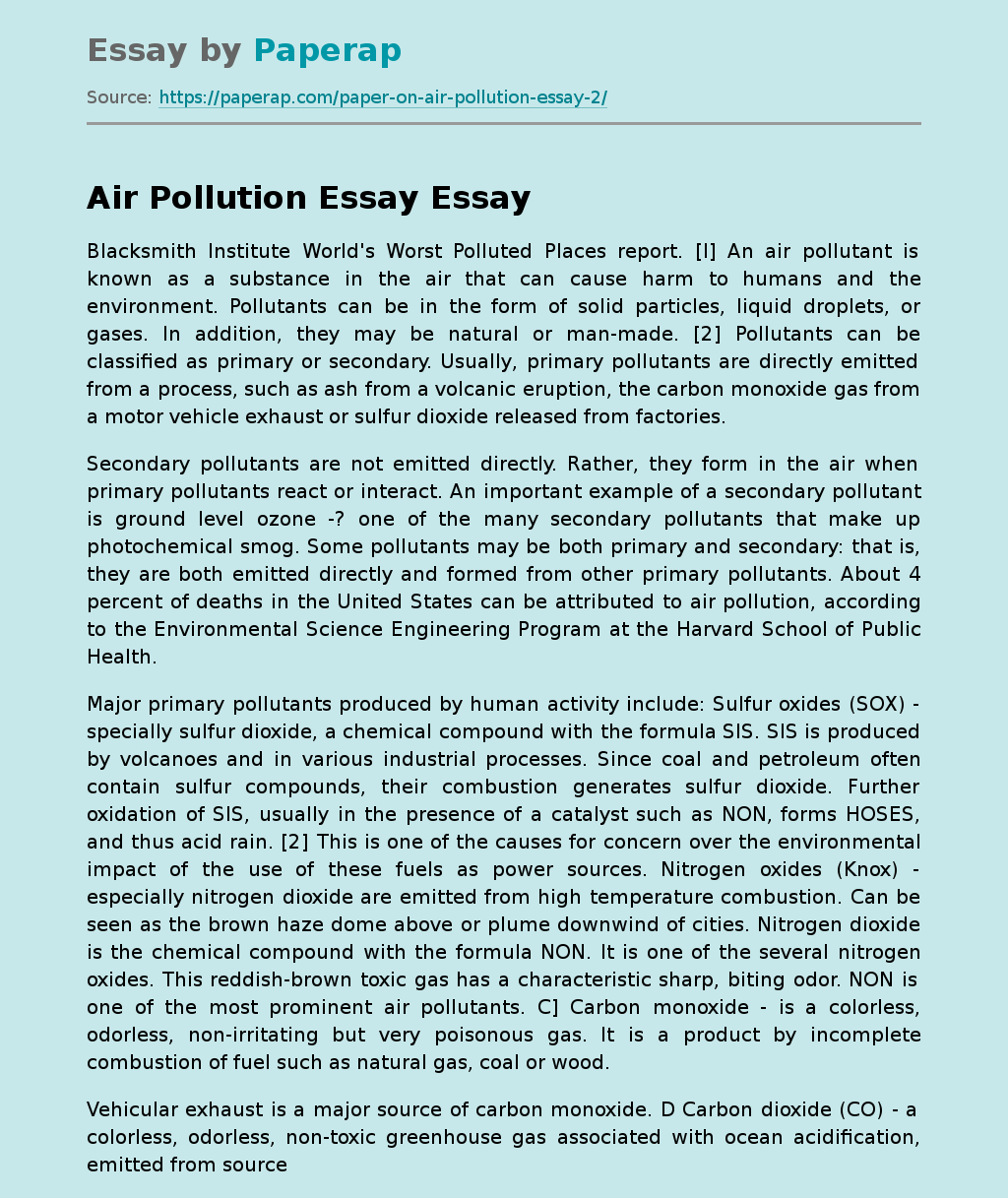 research paper on indoor air pollution