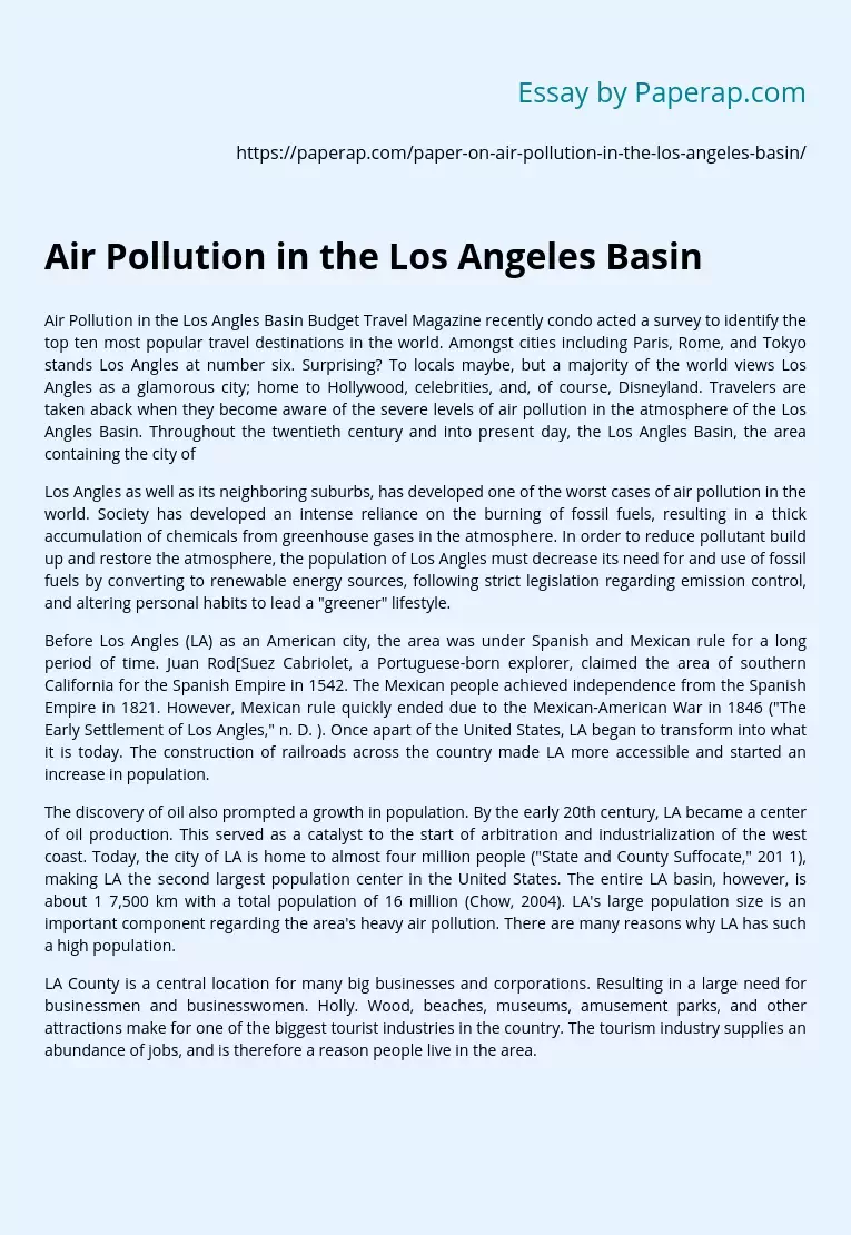 Air Pollution in the Los Angeles Basin