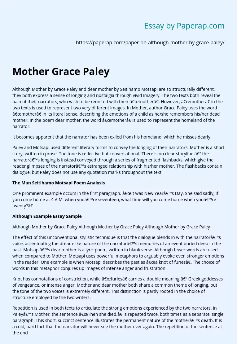 Mother Grace Paley