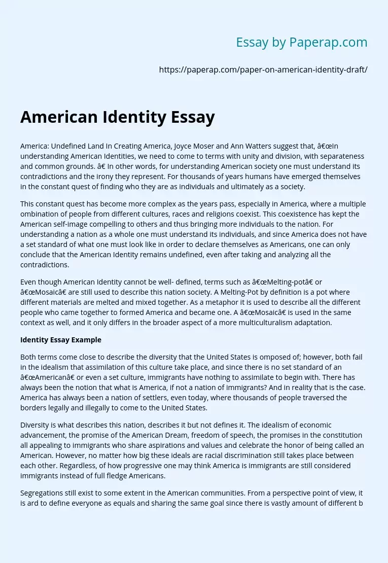 American Identity Essay