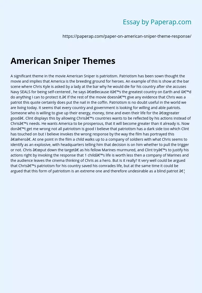 American Sniper Themes