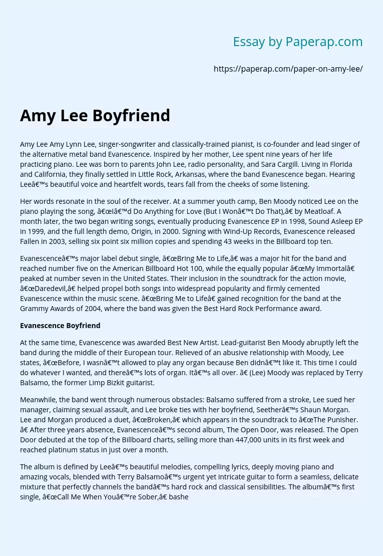 Amy Lee Boyfriend
