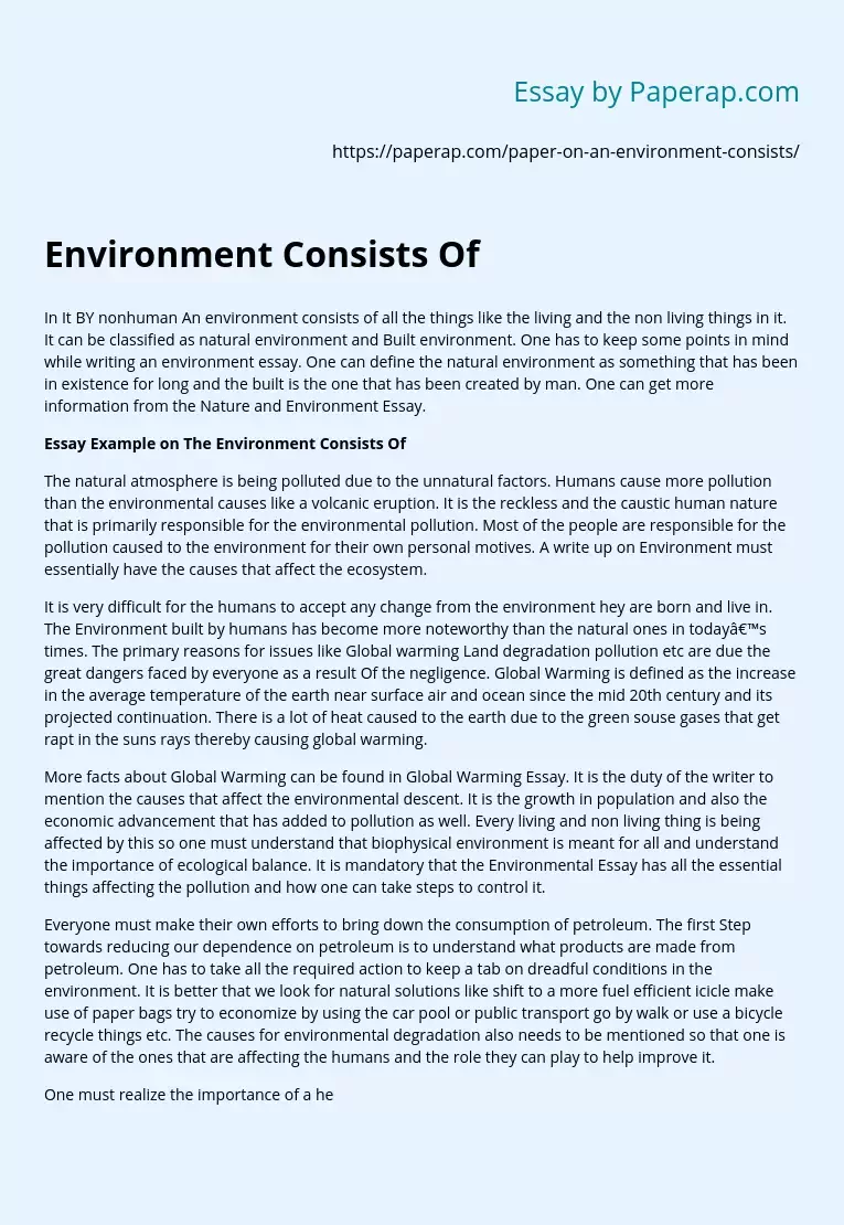 environmental consciousness essay pdf in english