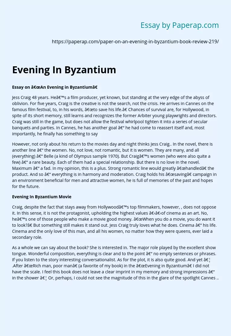 “Evening in Byzantium” Movie