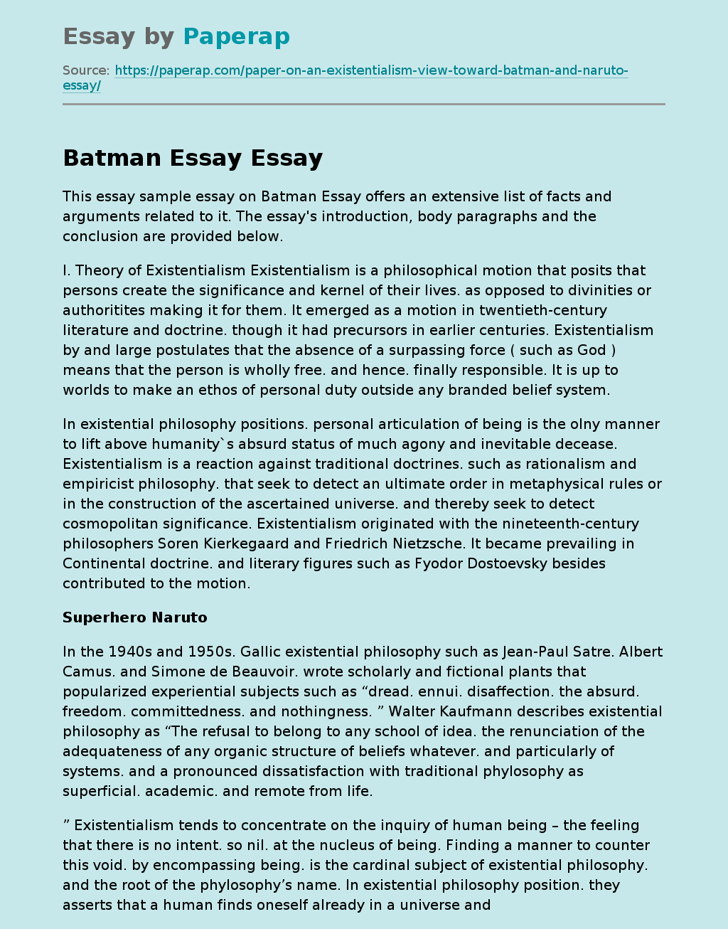 Batman Essay
