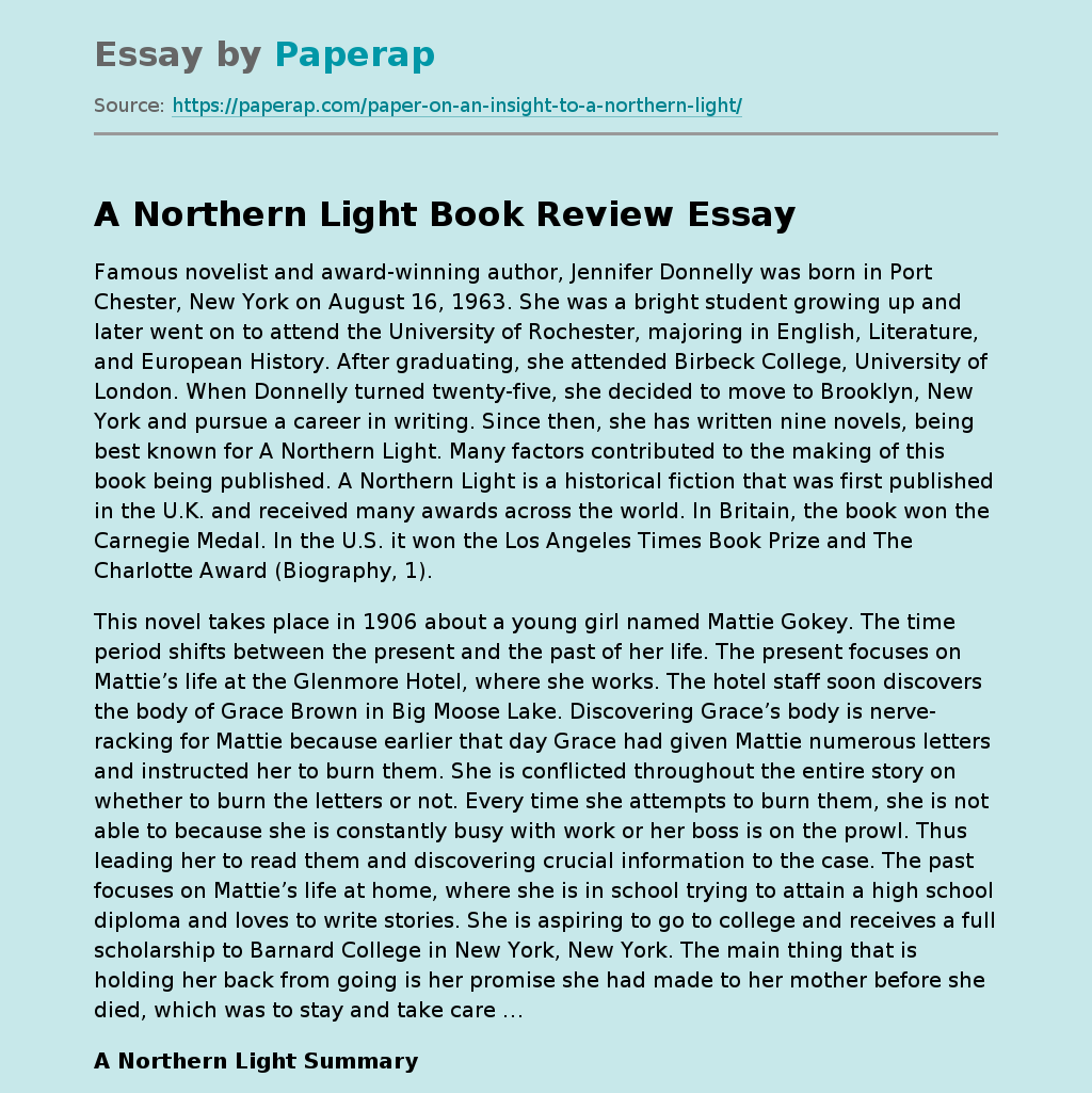 summary of northern lights essay
