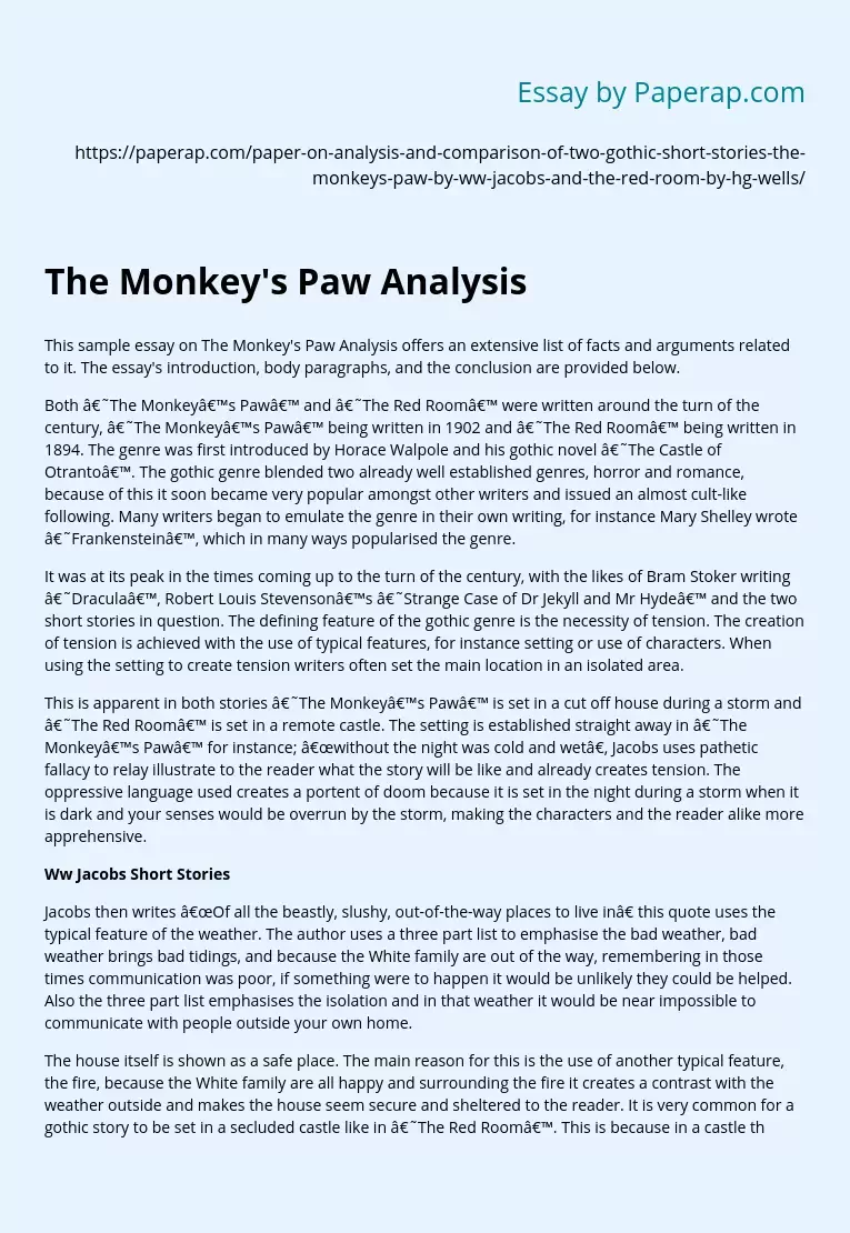 The Monkey's Paw Analysis