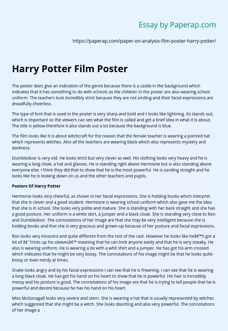 Harry Potter Film Poster