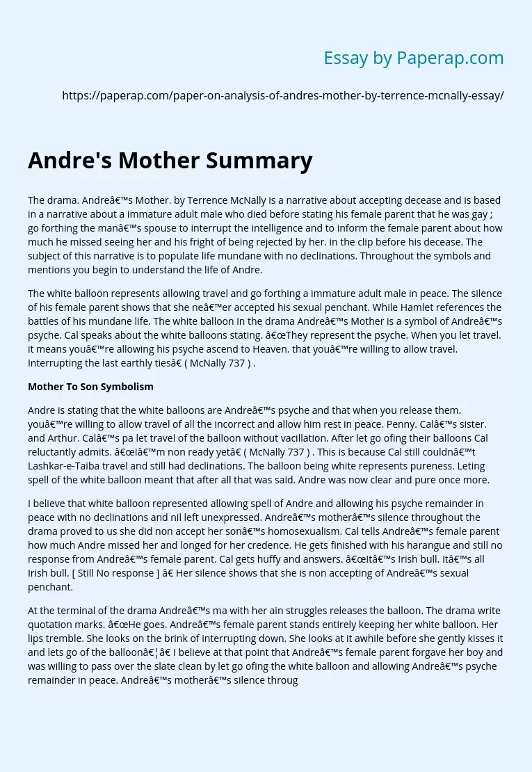 Andre's Mother Summary