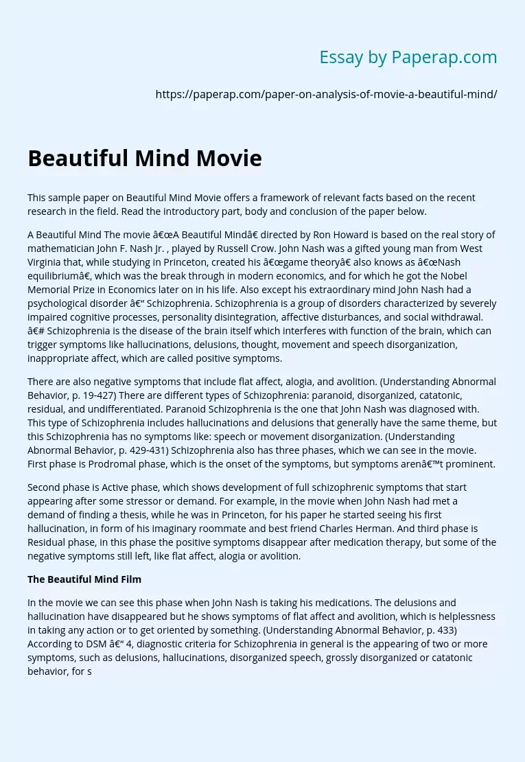Beautiful Mind Movie