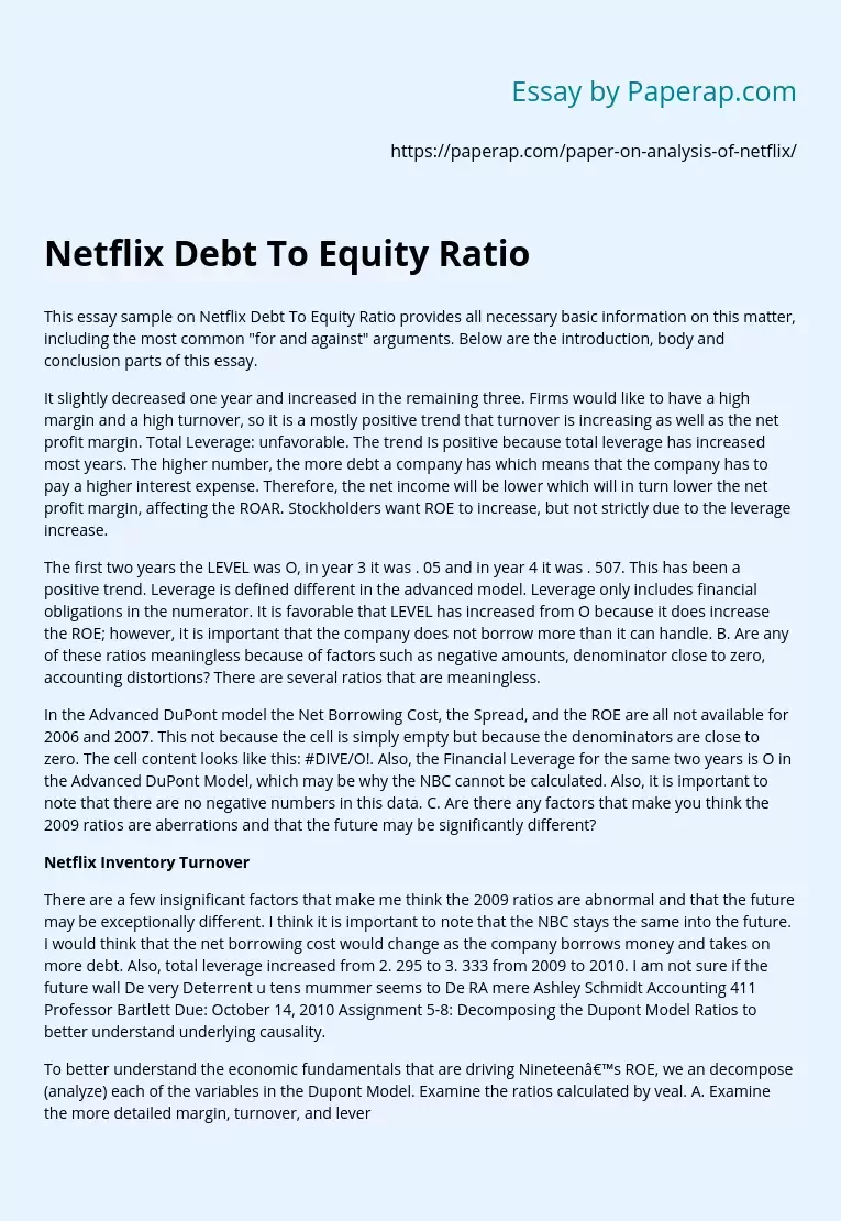 Paper On Analysis Of Netflix