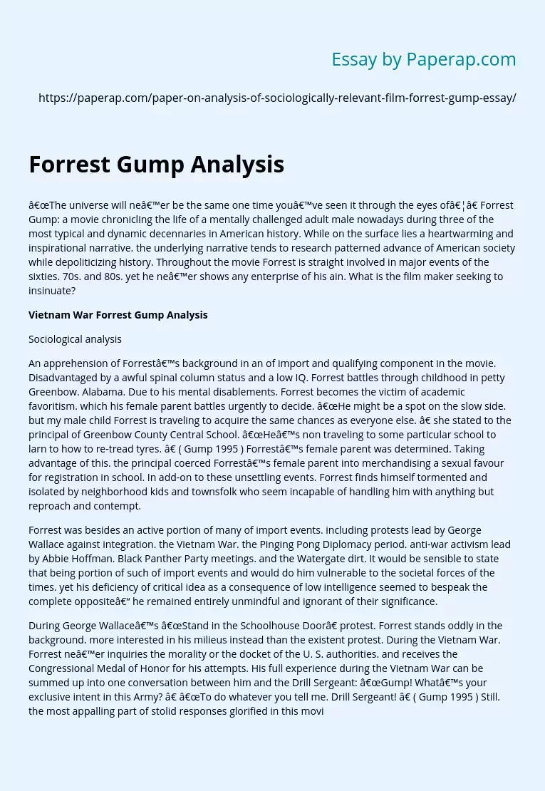 Forrest Gump Analysis