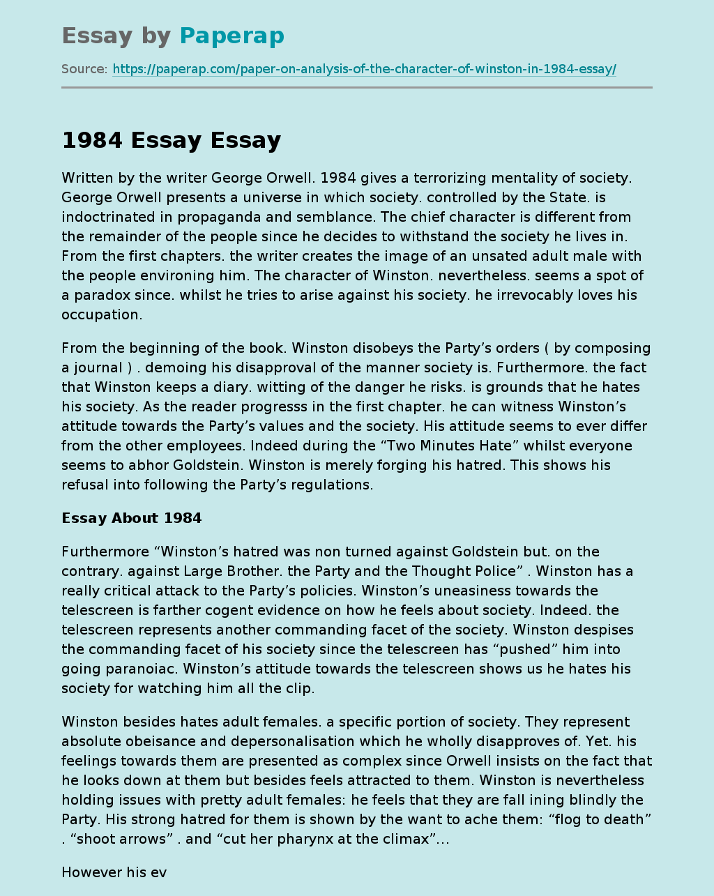 1984 essay