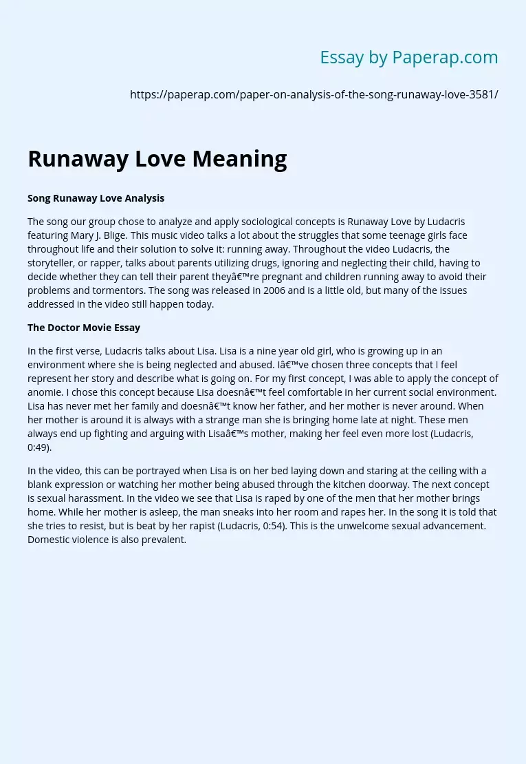 Runaway Love Meaning Song Analysis