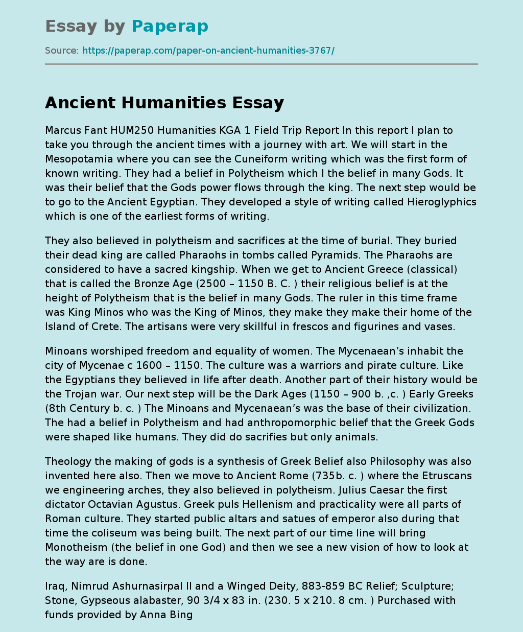 Ancient Humanities