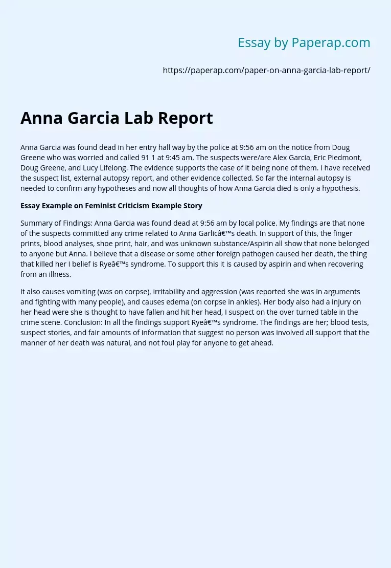 Anna Garcia Lab Report