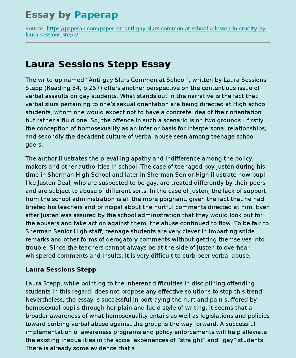 Laura Sessions Stepp