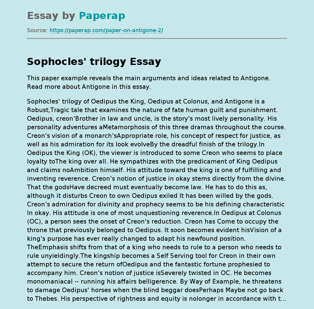Sophocles’ Trilogy