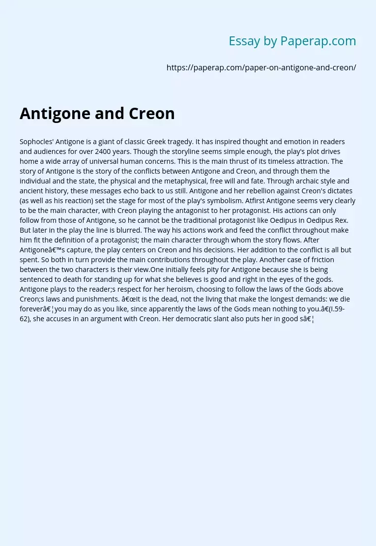Antigone and Creon