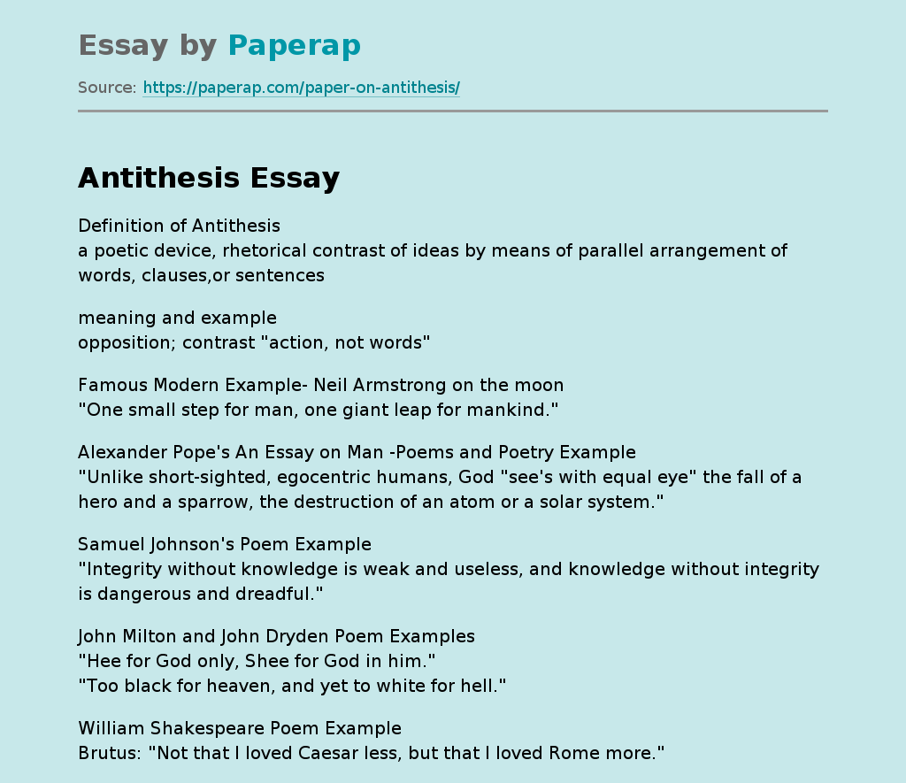 antithesis essay introduction