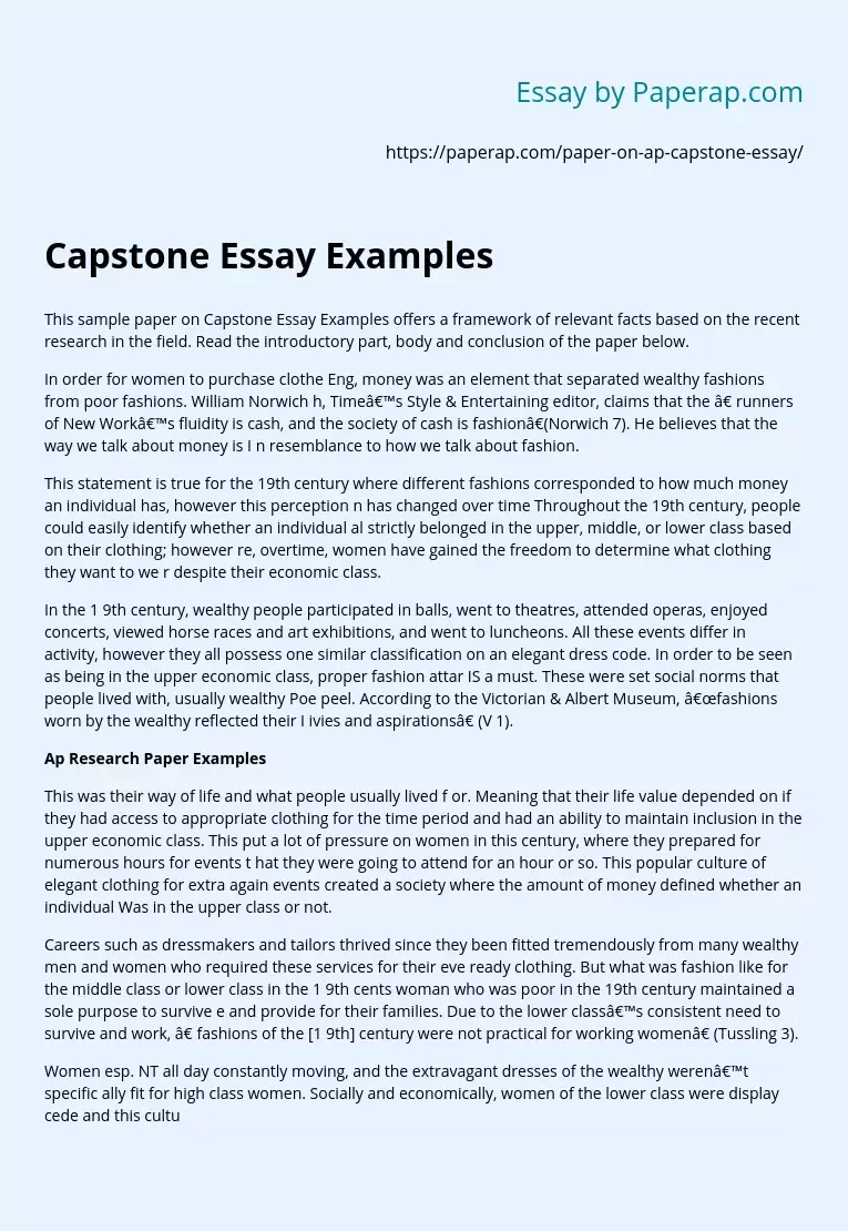 Capstone Essay Examples