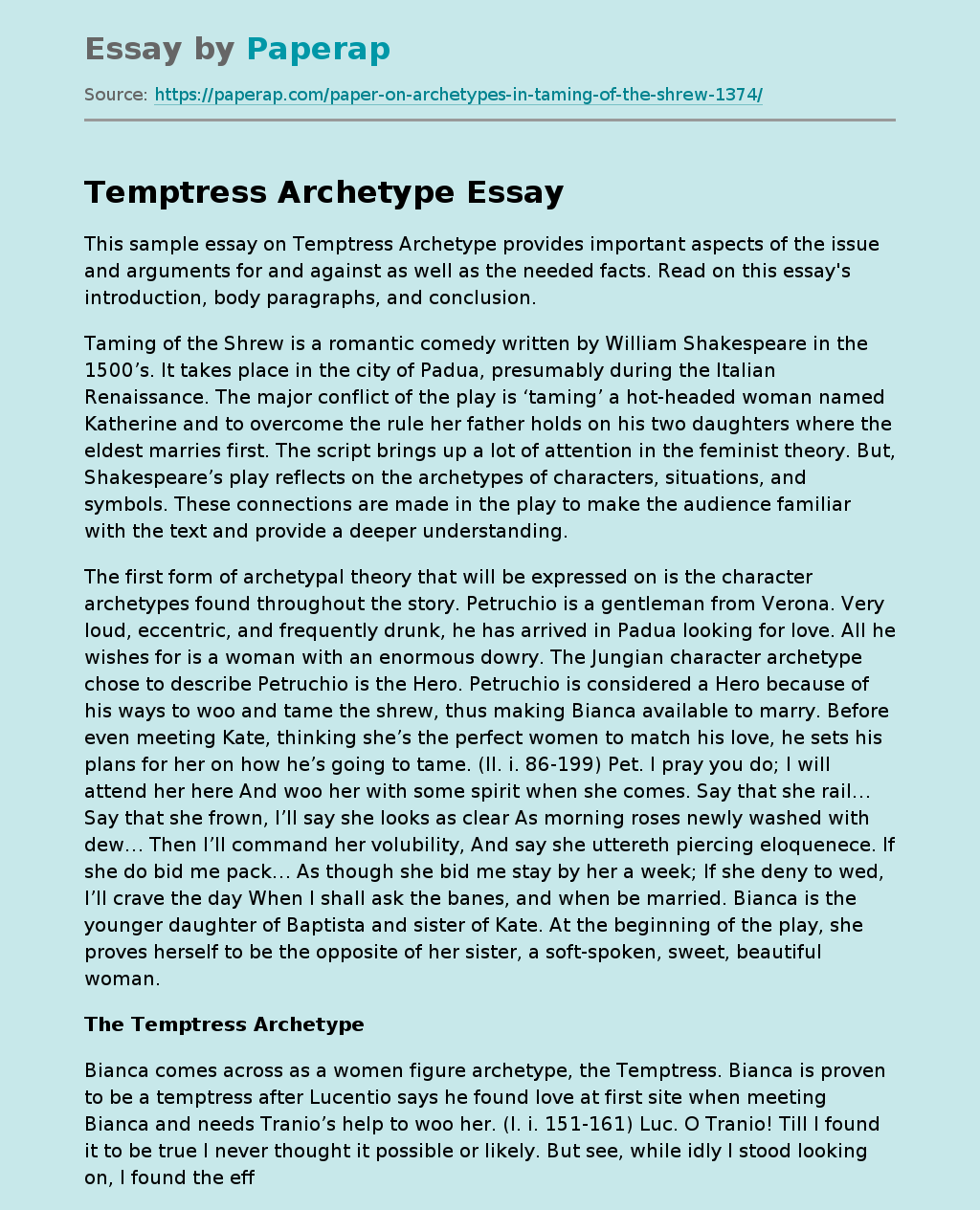 Temptress Archetype