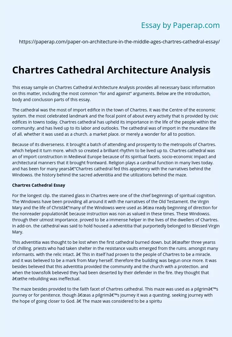 Chartres Cathedral Architecture Analysis