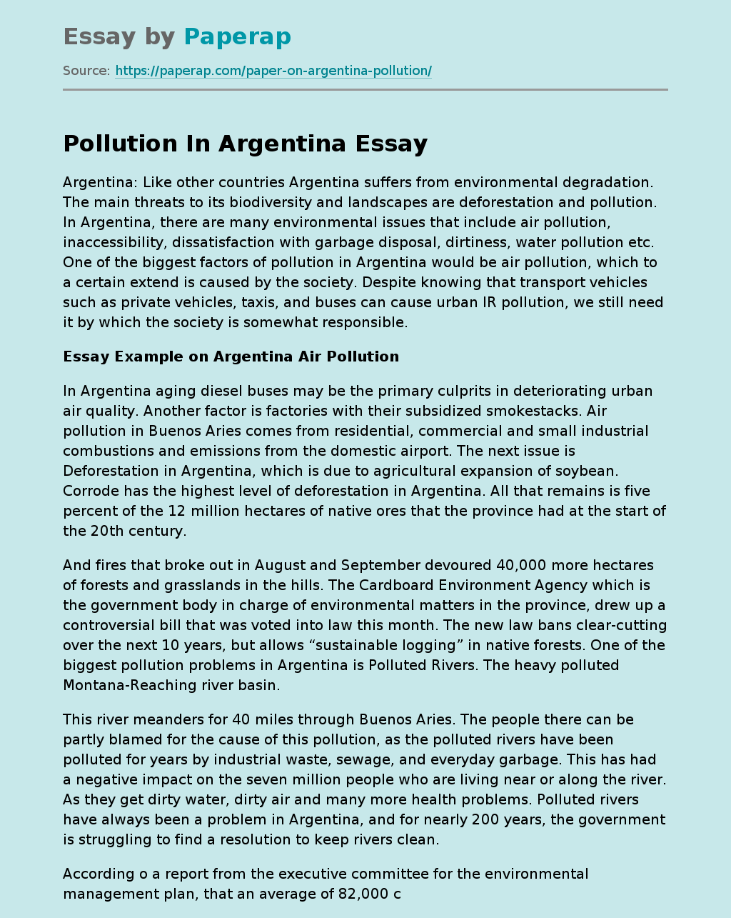 Pollution In Argentina