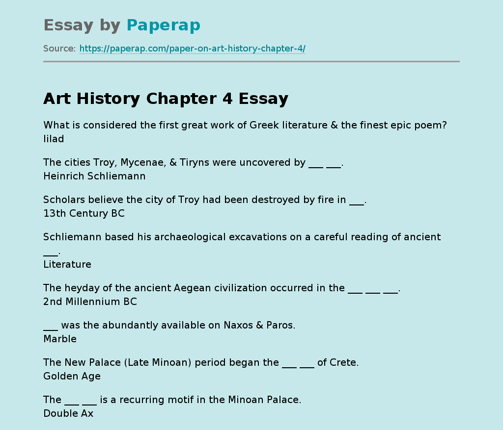 Art History Chapter 4