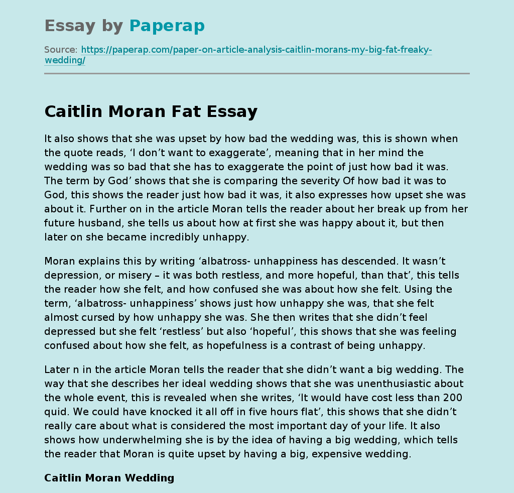 Caitlin Moran Fat