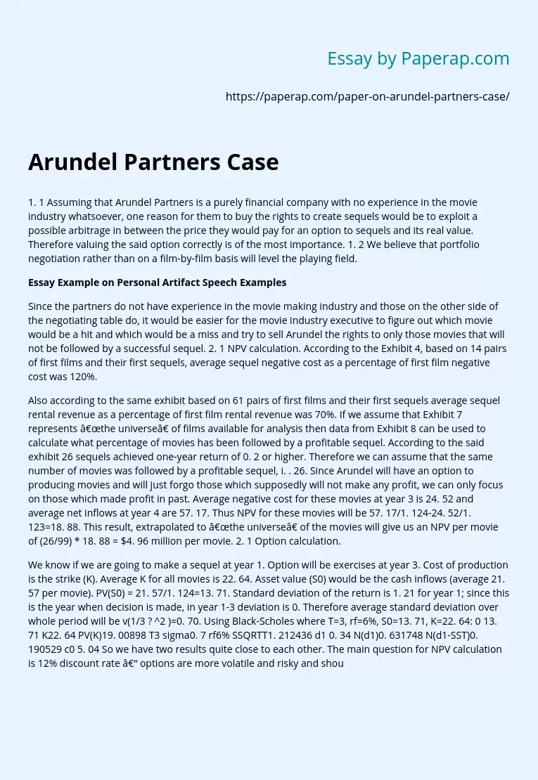Arundel Partners Case Analysis