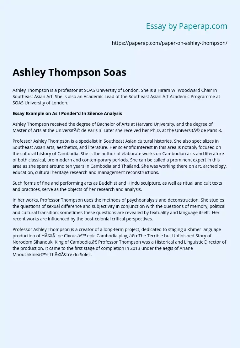 Ashley Thompson Soas