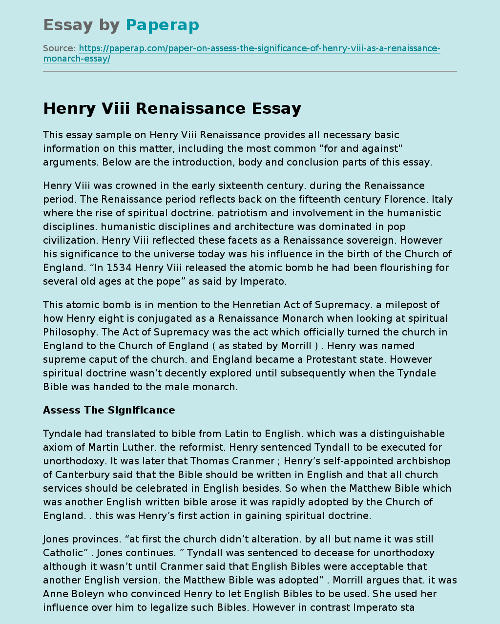 Henry Viii Renaissance