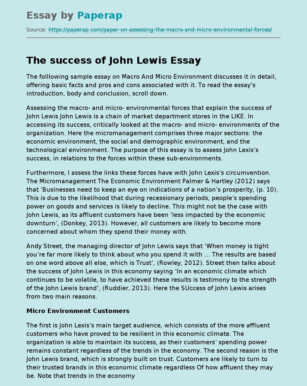 The success of John Lewis