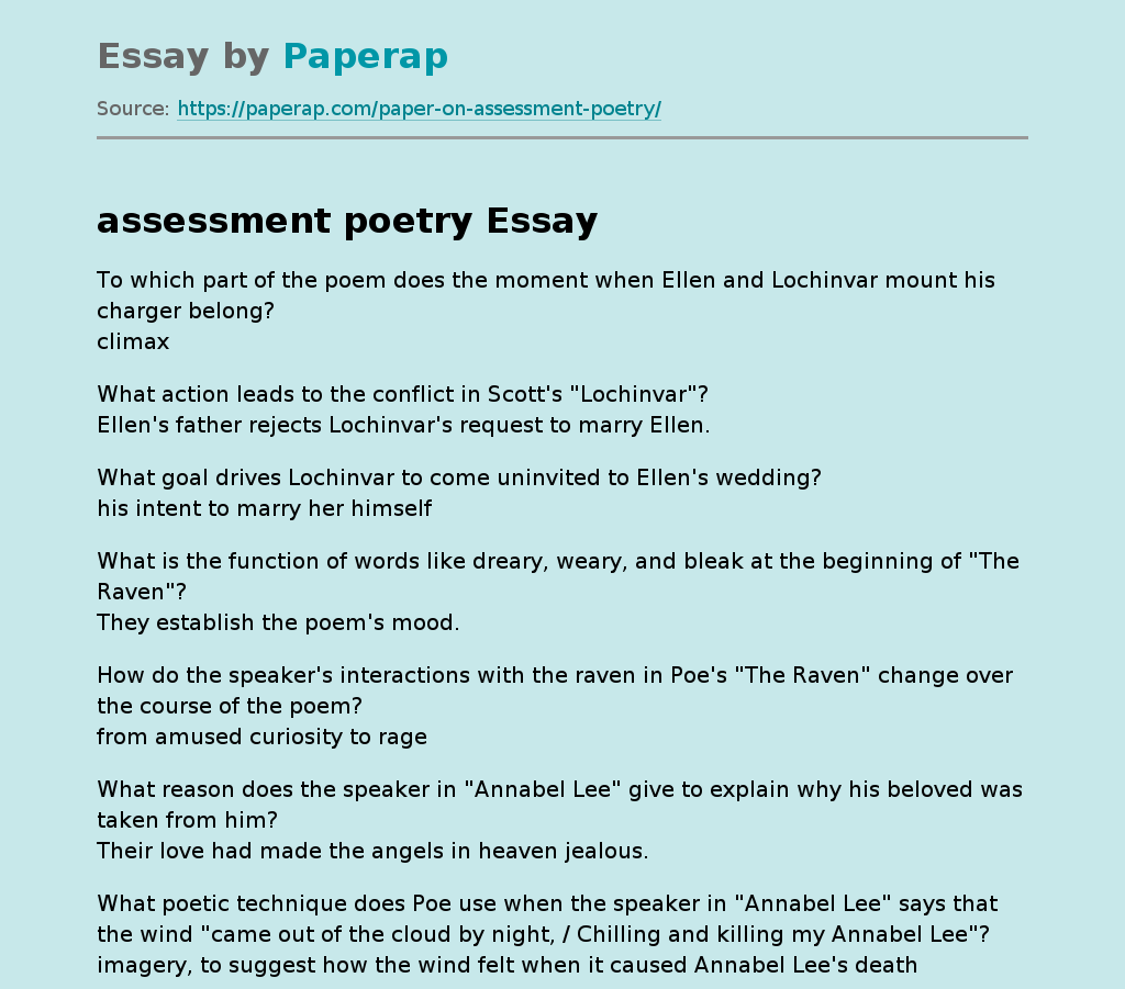 assessment poetry