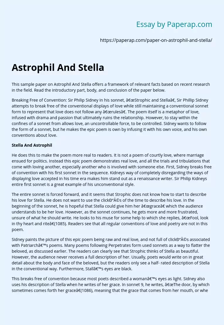 Astrophil And Stella