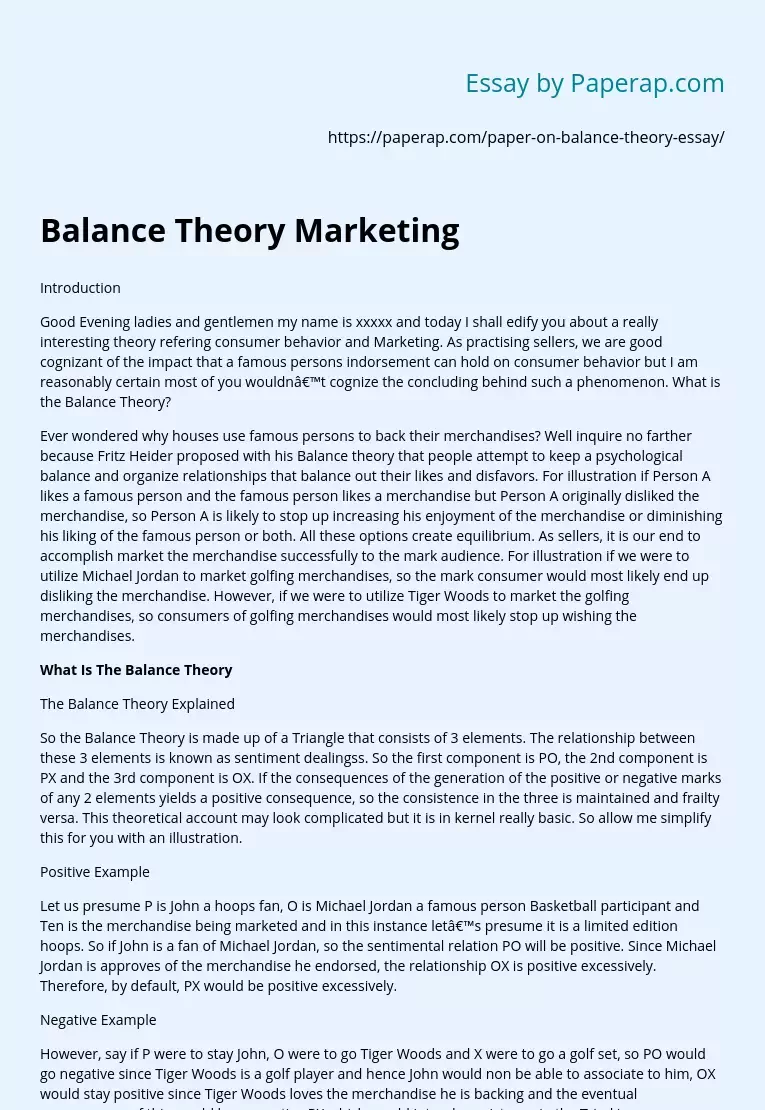 Balance Theory Marketing